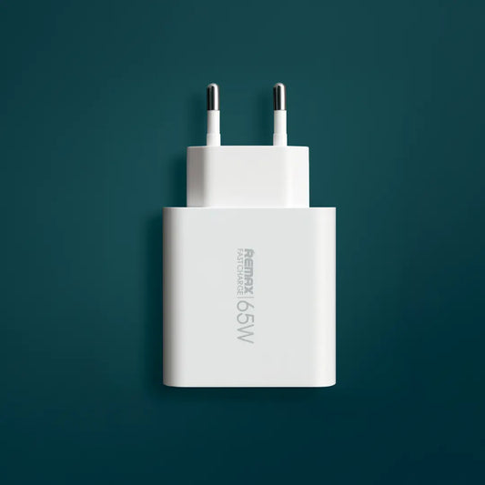 Adaptador carga Rápida 65W USB A+C (enchufe tipo Chile/EU) + Envío GRATIS 🚚