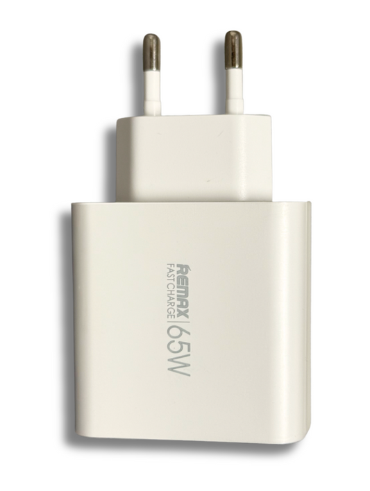 Adaptador carga Rápida 65W USB A+C (enchufe tipo Chile/EU)
